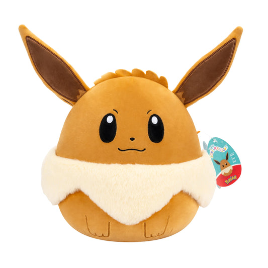 Squishmallows Pokémon Eevee - Peluche originale Eevee da 25,4 cm, con scritta "Add Eevee to your Squad", peluche di medie dimensioni, peluche ufficiale Kelly Toy